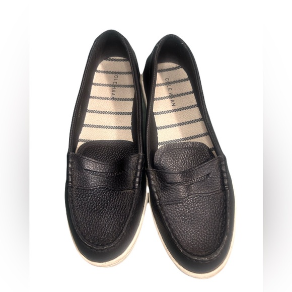 Cole Haan Women's Black Textured Loafers - Picture 1 of 7